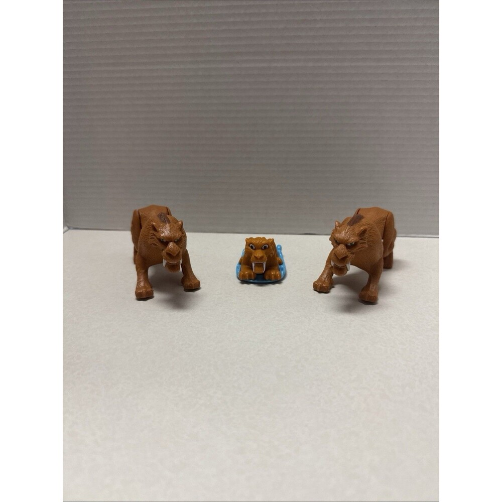 Ice Age Dawn of Dinosaurs Diego Saber Tooth Tiger Mcdonalds Kids Toy Lot Of 3